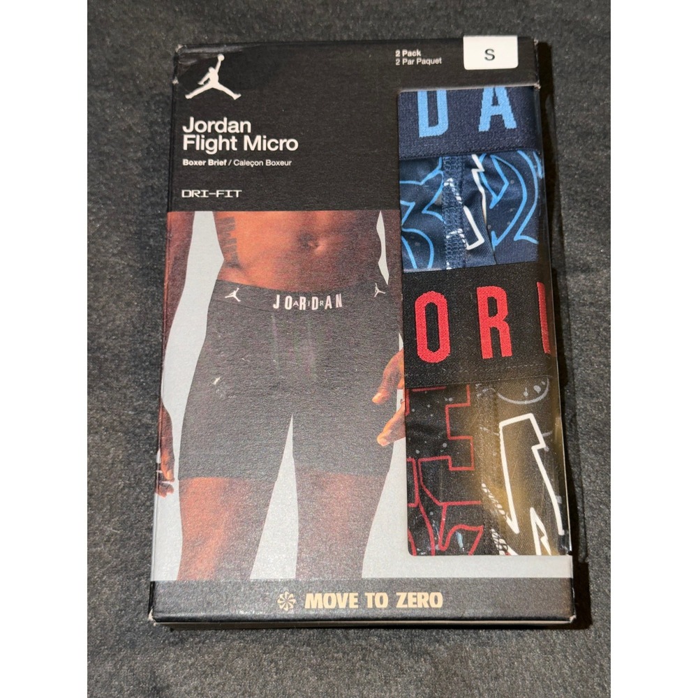 Jordan Flight Micro Mens Boxer Briefs 2 Pack Midnight Navy JM0787-U90 Size Small